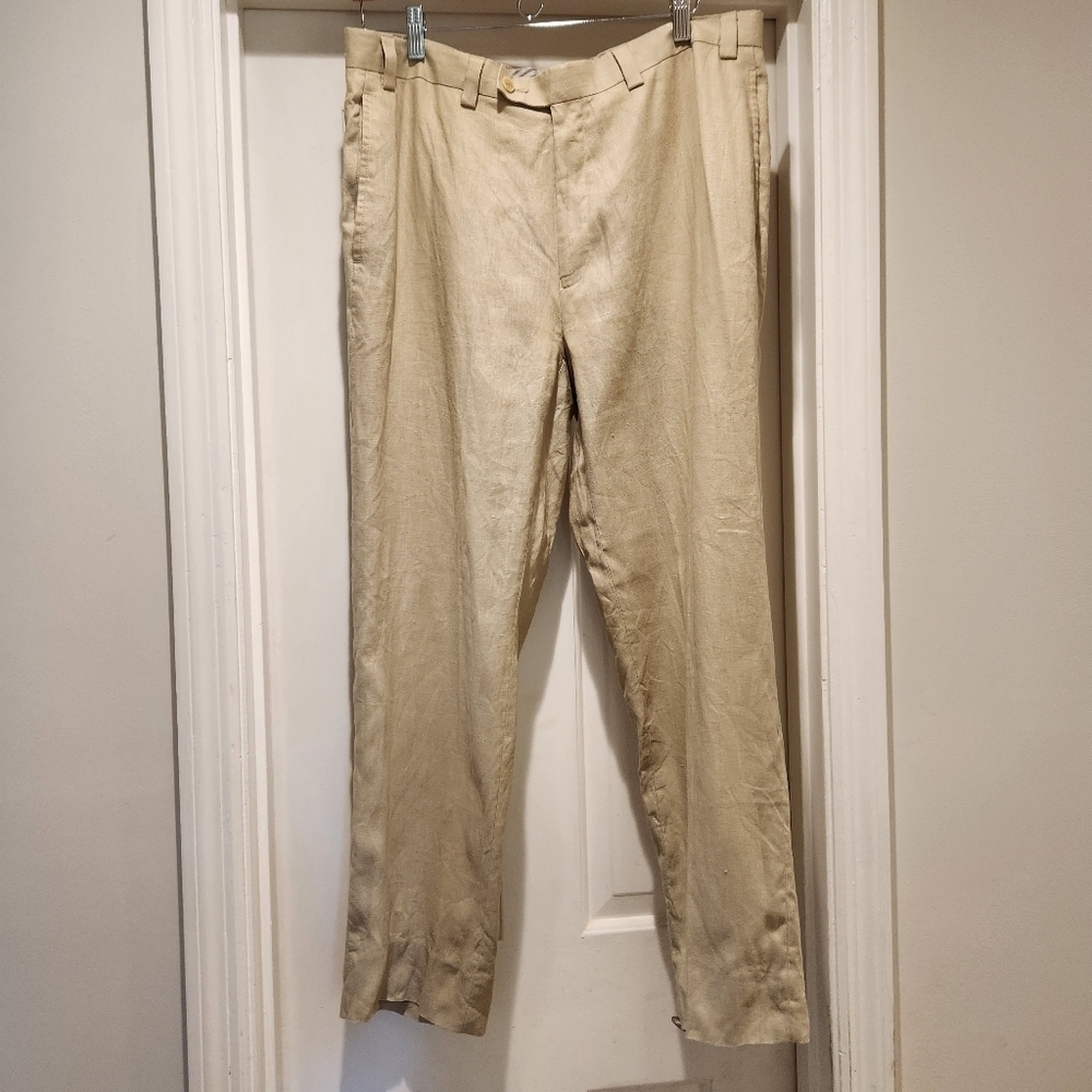 Calvin Klein Men’s Linen Pants Size 36R – Lightweight Summer Trousers